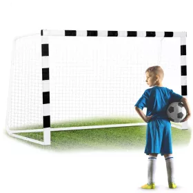 Poartă de fotbal 300 x 200 x 120 cm NS-465 alb-negru