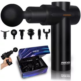   Pistol de masaj corporal cu 6 accesorii NS-504 Neo-sport negru