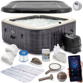   SPA gonflabil cu hidromasaj pentru 4 persoane INTEX 28450 + Generator de clor