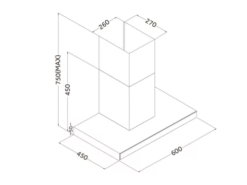 Hotă de bucătărie cu coș de fum 60 cm Berdsen BE-60A-T2 INOX