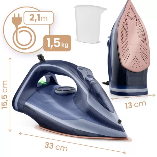 Fier de călcat cu abur Berdsen BD-330, 3000 W, înveliș ceramic, funcționare verticală