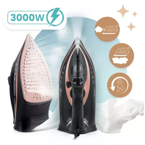 Fier de călcat cu abur Berdsen BD-332, 3000 W, înveliș ceramic, funcționare verticală