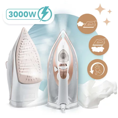 Fier de călcat cu abur Berdsen BD-332, 3000 W, înveliș ceramic, funcționare verticală