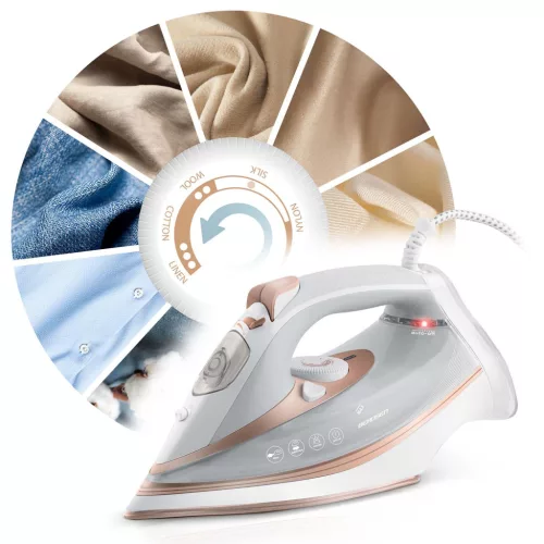 Fier de călcat cu abur Berdsen BD-332, 3000 W, înveliș ceramic, funcționare verticală