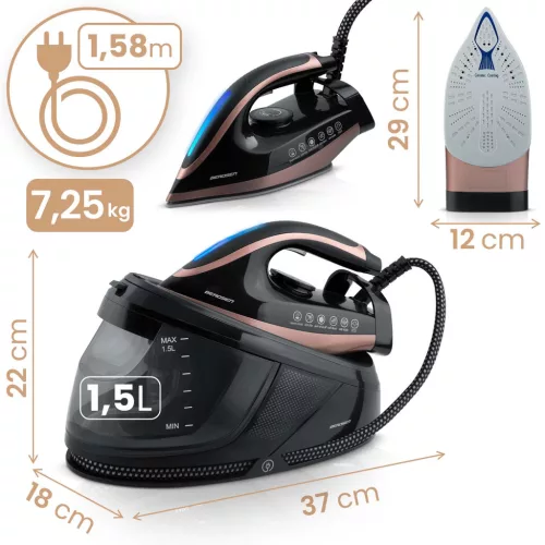 Stație de călcat cu abur, generator de abur 3000W Berdsen BD-334, acoperire ceramică