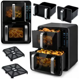   Friteuză cu aer, cameră dublă, verticală, 12 l, Berdsen 2800W BD-664