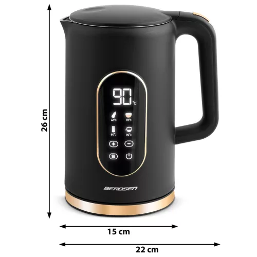 Fierbător electric 1,7 litri Berdsen BD-712 negru și auriu