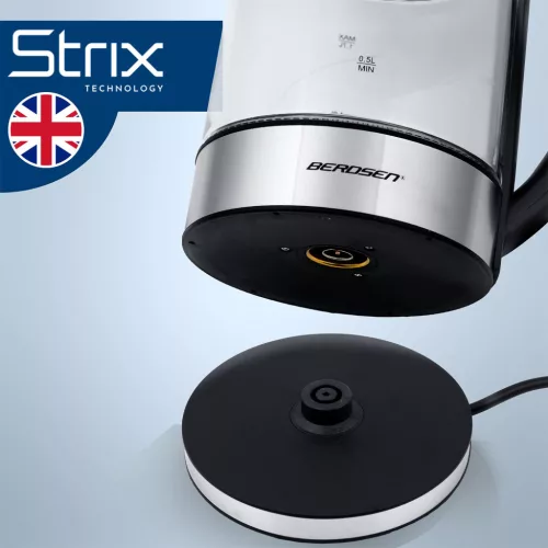 Fierbător electric din sticlă cu control al temperaturii 1,7 l 2200 W Berdsen BD-714