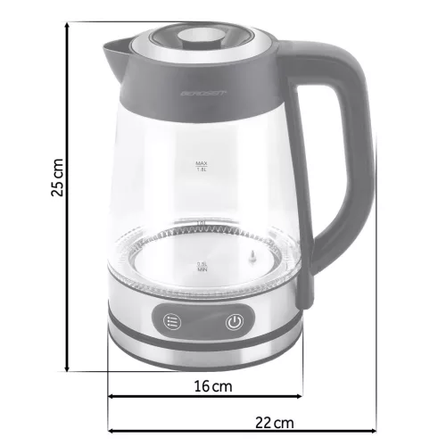 Fierbător electric din sticlă cu control al temperaturii 1,8 l 2200 W Berdsen BD-715