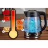 Fierbător electric din sticlă cu control al temperaturii 1,8 l 2200 W Berdsen BD-715