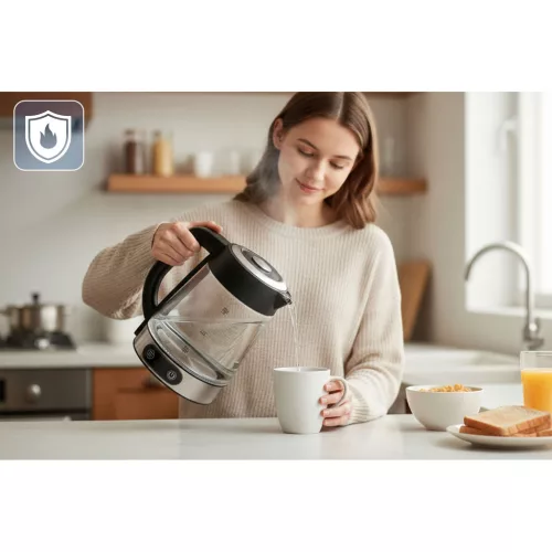 Fierbător electric din sticlă cu control al temperaturii 1,8 l 2200 W Berdsen BD-715