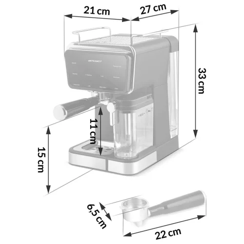 Aparat de cafea Berdsen BD-773 negru cu spumă de lapte de 20 bari