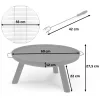 Șemineu de grădină Berdsen BD-881 cu grătar de 60 cm