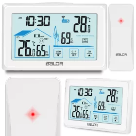 Stație meteo cu afișaj BD-910 albă