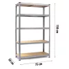 Raft metalic de depozitare 150 x 75 x 30 cm Humberg 4840