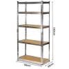 Raft metalic de depozitare 183 x 90 x 40 cm Humberg HR-853 argintiu