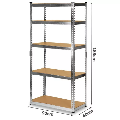 Raft metalic de depozitare 183 x 90 x 40 cm Humberg HR-853 argintiu