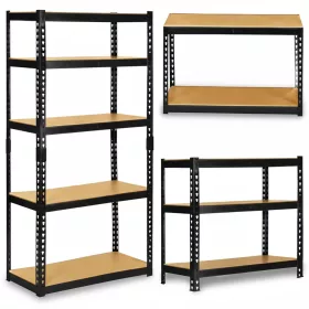   Raft metalic de depozitare 183 x 90 x 40 cm Humberg HR-853 negru