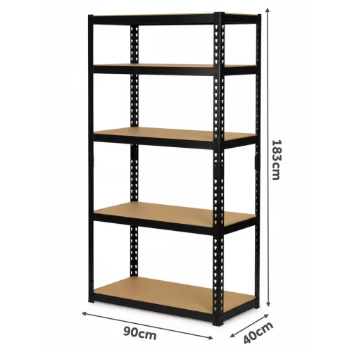Raft metalic de depozitare 183 x 90 x 40 cm Humberg HR-853 negru