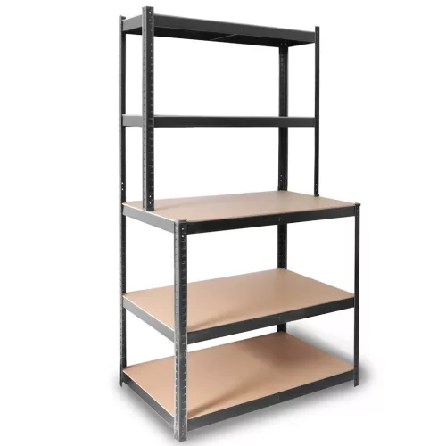 Banc de lucru cu raft metalic 180 x 100 x 60 cm Humberg HR-855 negru