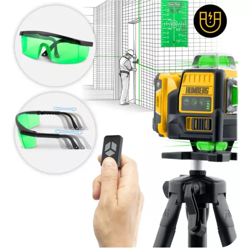 Laser cu linii în cruce într-o geantă + trepied Humberg HM-171