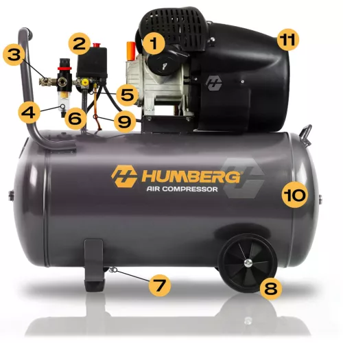 Ulei pentru compresor de aer 100l 8 bar Humberg HM-257