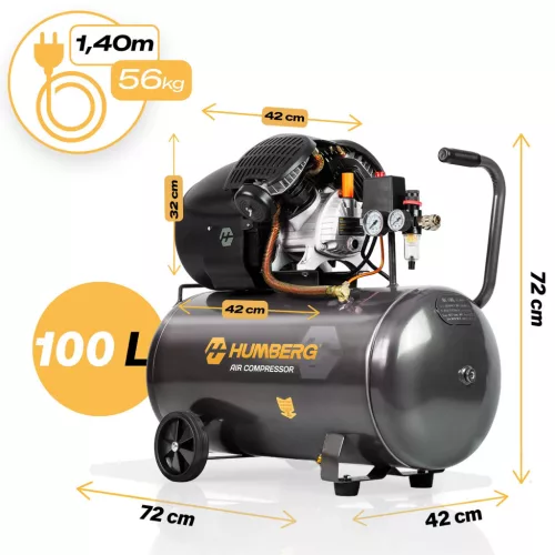 Ulei pentru compresor de aer 100l 8 bar Humberg HM-257