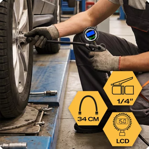 Inflator de anvelope Humberg HM-260 cu manometru digital și afișaj electronic