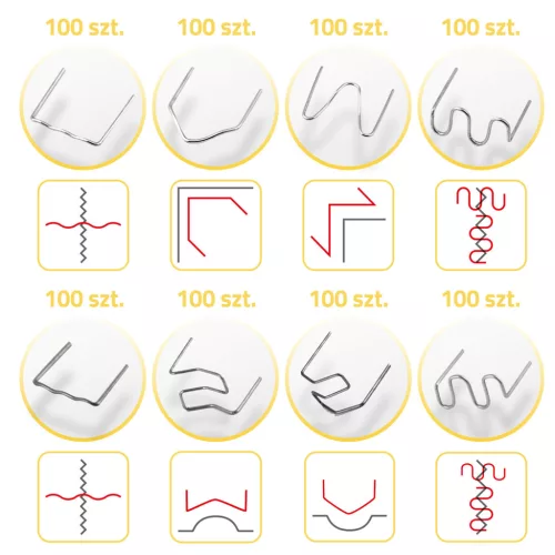 Set cleme pentru mașină de sudură din plastic, 800 buc. Humberg