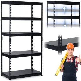   Raft metalic de depozitare 183 x 90 x 45 cm Humberg HR-700 negru