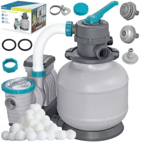   Sistem de circulație a apei cu filtru de nisip Bestway Flowclear cu temporizator pentru piscine + bile filtrante, 8327l/h - Bestway 58499