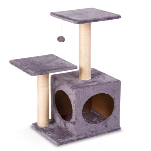 Stâlp de zgâriat pentru pisici 71 cm DR-263 Pethaus cu șoarece, gri