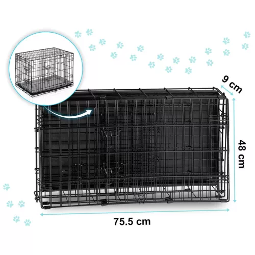 Cușcă metalică pentru câini + pat 75 x 45 x 54 cm PH-200