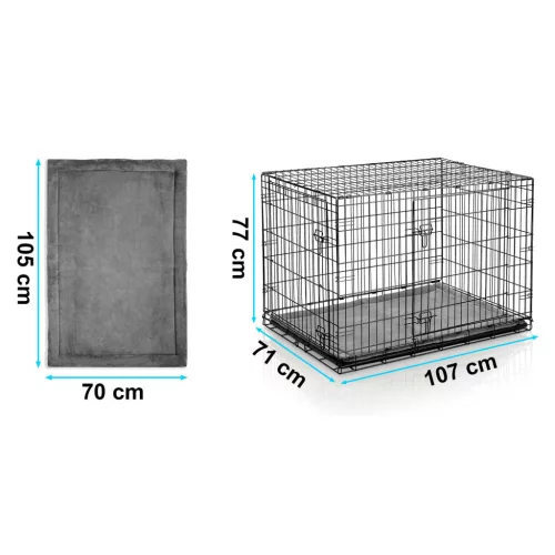 Cușcă metalică pentru câini + pat 107 x 71 x 77 cm PH-202
