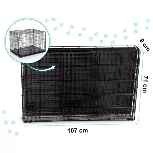 Cușcă metalică pentru câini + pat 107 x 71 x 77 cm PH-202