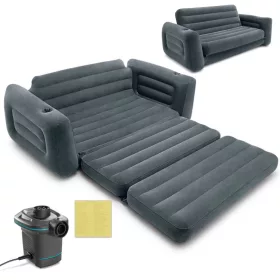 Canapea 2 în 1 saltea de catifea + pompă INTEX 66552-66640