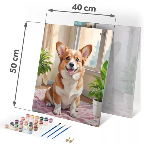 Pictură pe număr 40x50 cm Massido Câine Corgi