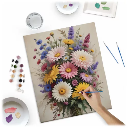 Tablou pentru pictură după numere 40x50 cm Flori Massido