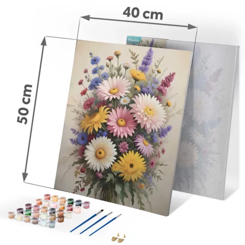 Tablou pentru pictură după numere 40x50 cm Flori Massido