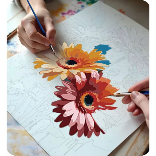 Tablou pentru pictură după numere 40x50 cm Flori Massido