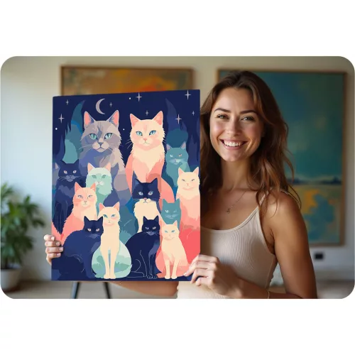 Pictură pe numere 40x50 cm Pisici Massido