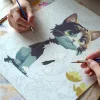 Tablou pictat după numere 40x50 cm Massido Kotek