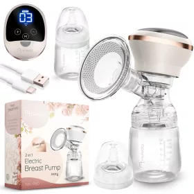   Pompă electrică de sân, 3 faze, 180 ml, fără BPA, încărcare USB-C - Nukido NK-960
