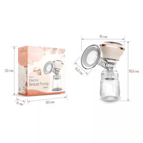 Pompă electrică de sân, 3 faze, 180 ml, fără BPA, încărcare USB-C - Nukido NK-960