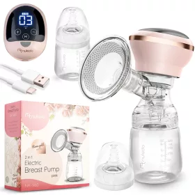   Pompă electrică de sân, 3 faze, 180 ml, fără BPA, încărcare USB-C - Nukido NK-960