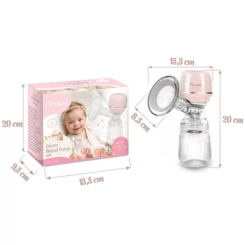 Pompă electrică de sân, 3 faze, 180 ml, fără BPA, încărcare USB-C - Nukido NK-961