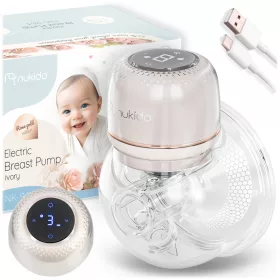   Pompă electrică de sân, 3 faze, 210 ml, fără BPA, încărcare USB-C - Nukido NK-963