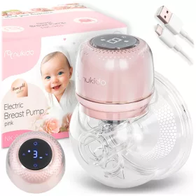   Pompă electrică de sân, 3 faze, 210 ml, fără BPA, încărcare USB-C - Nukido NK-963