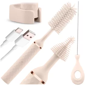   Set de perii electrice din silicon pentru curățarea biberoanelor și suzetelor - Nukido NK-978