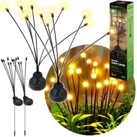   Lampă decorativă de grădină cu LED, cu energie solară, efect de licurici, 2 buc - Ilumen LS-101